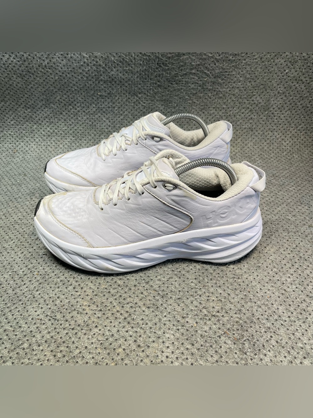 Hoka One One Bondi SR White Leather Shoes Size 10 Women’s